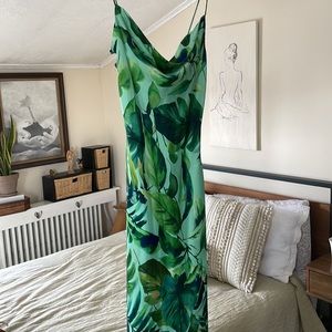 Zara Cowl Neck Satin Dress